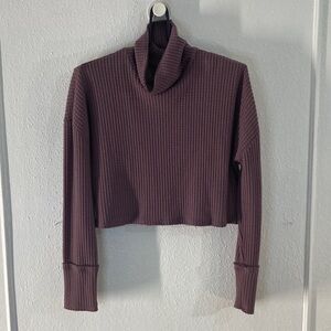 Wild Fable Cropped Ribbed Turtleneck Sweater - light Purple